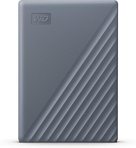 WD WDBRMD0020BGY-WESN My Passport Przenośny dysk twardy o pojemności 2TB, kompatybilny z USB-C i USB-A, Windows, Mac, Chromebookami, konsolami itp., tworzenie kopii zapasowych i ochrona hasłem